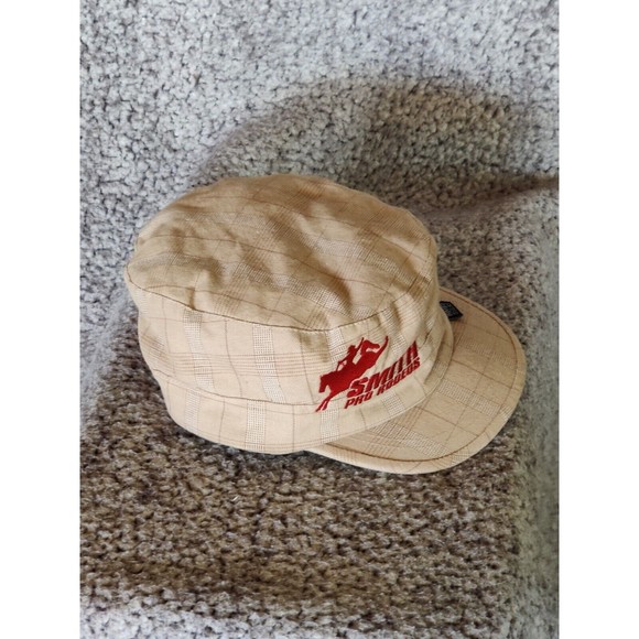 Peter Grimm Plaid Cadet Hat Lined Cap Adjustable Strapback‎ Brown/Tan Pro Rodeo - Picture 6 of 9